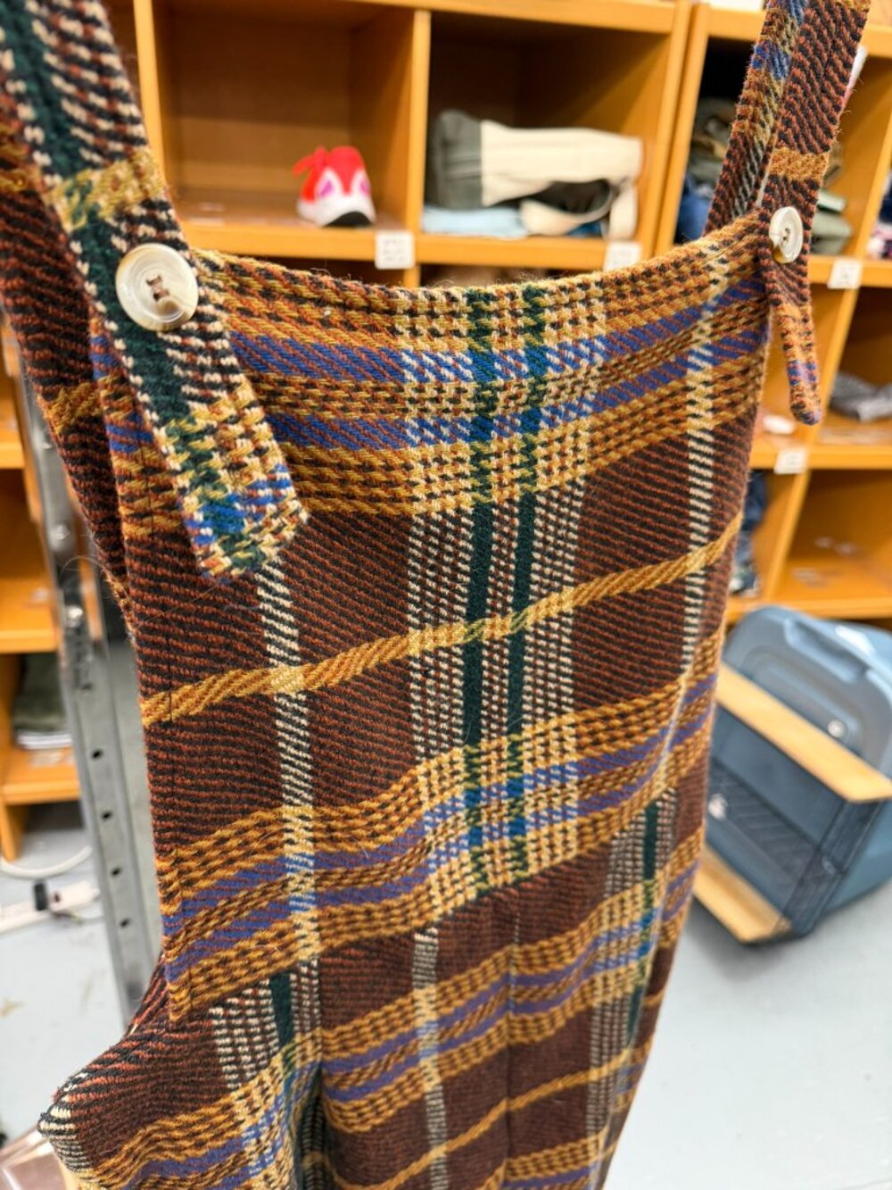 Cider Women's Tweed Plaid Wide Leg Jumpsuit - Picture 2 of 5